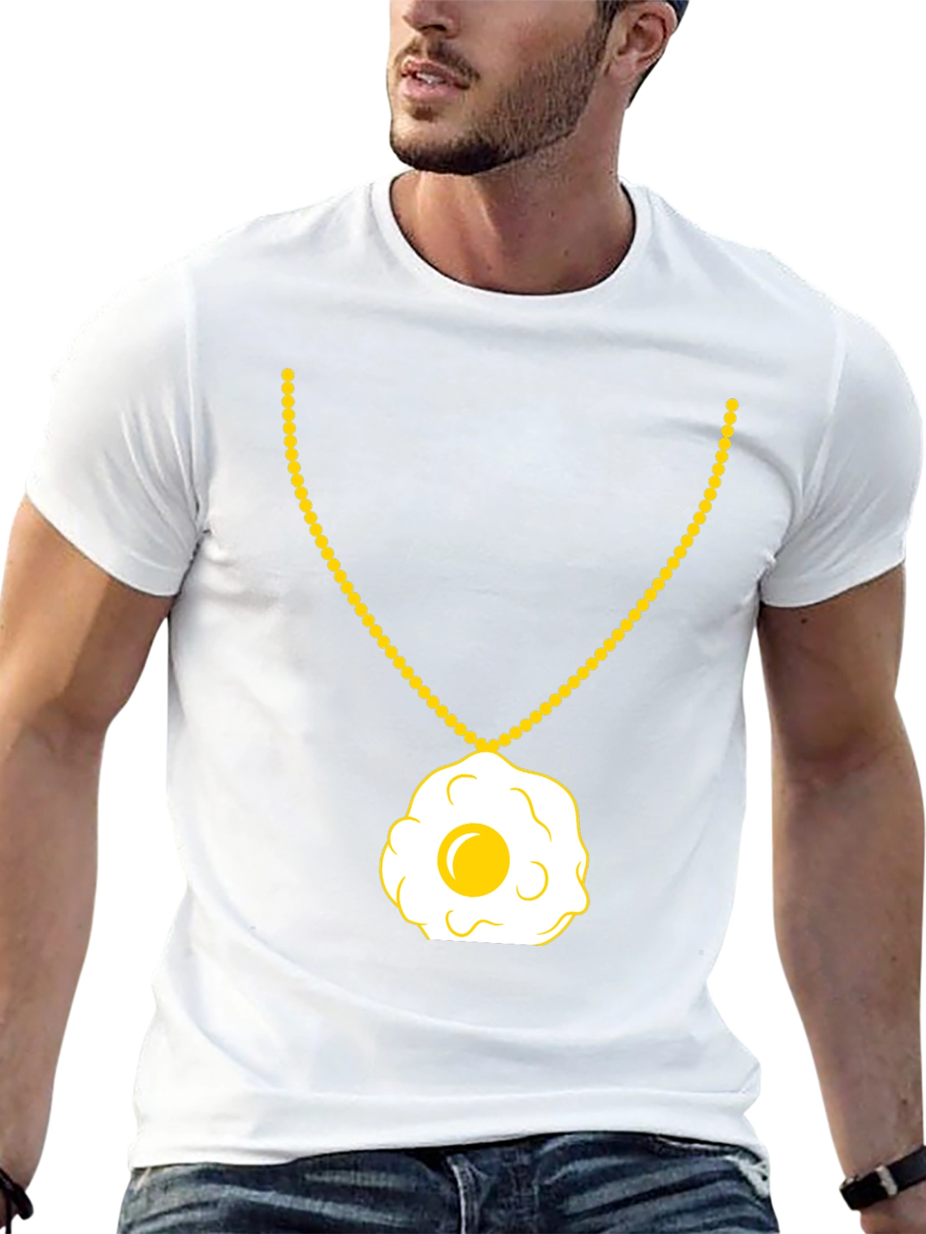 Egg Necklace T-Shirt - Sunny Side Up Style