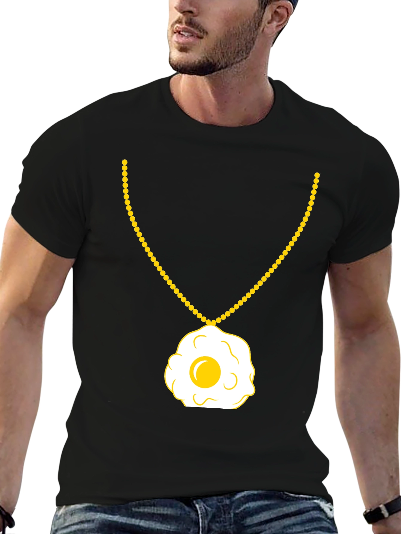 Egg Necklace T-Shirt - Sunny Side Up Style