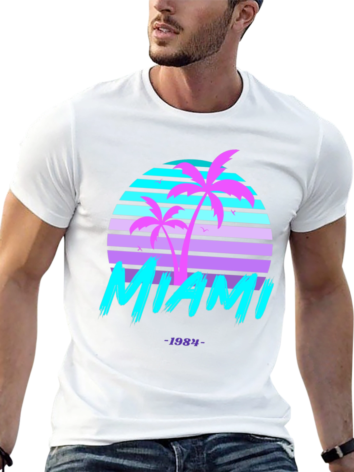 Retro Miami 1984 Graphic Tee