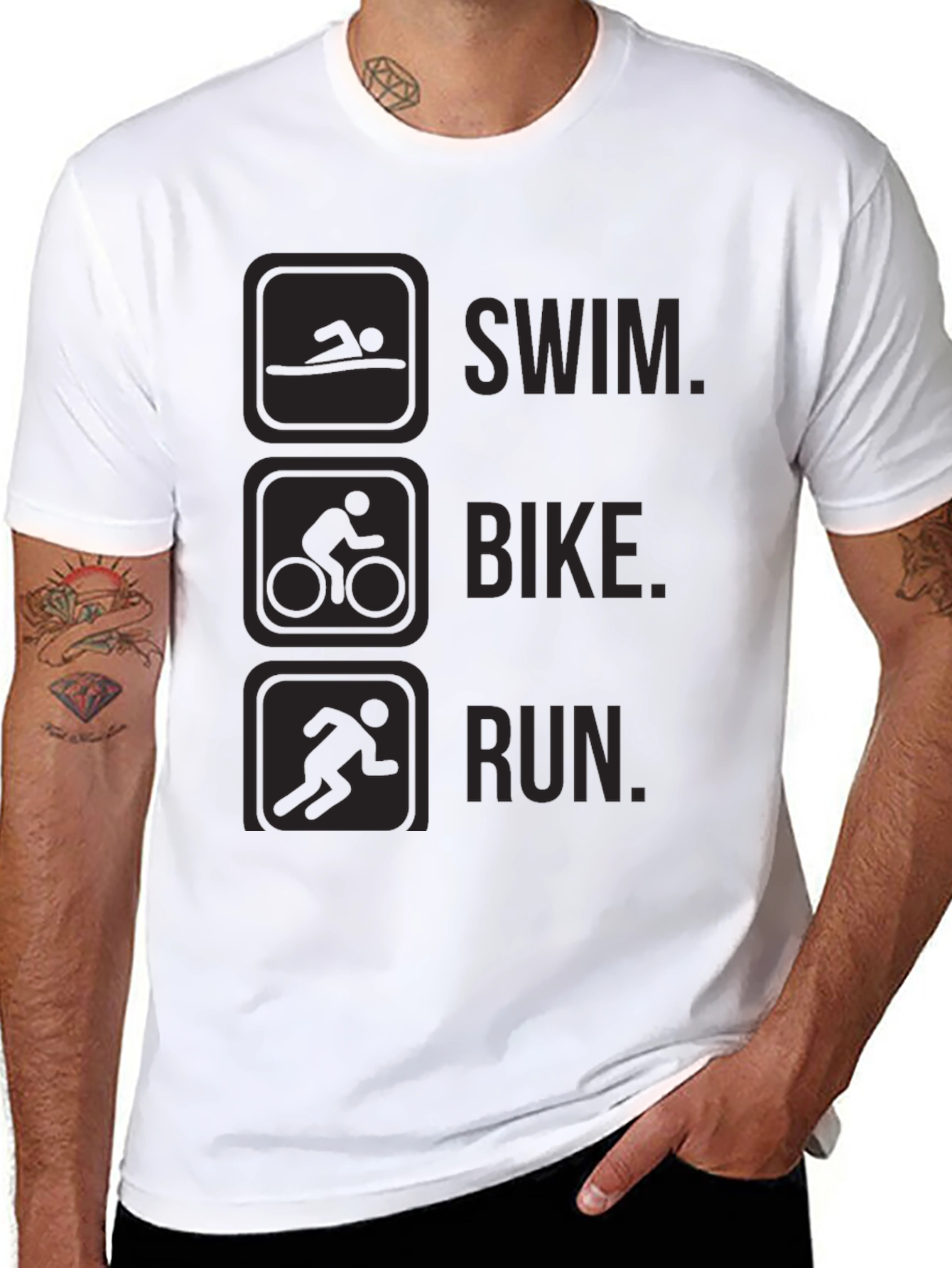 Triathlon Graphic T-Shirt - Swim Bike Run Tee