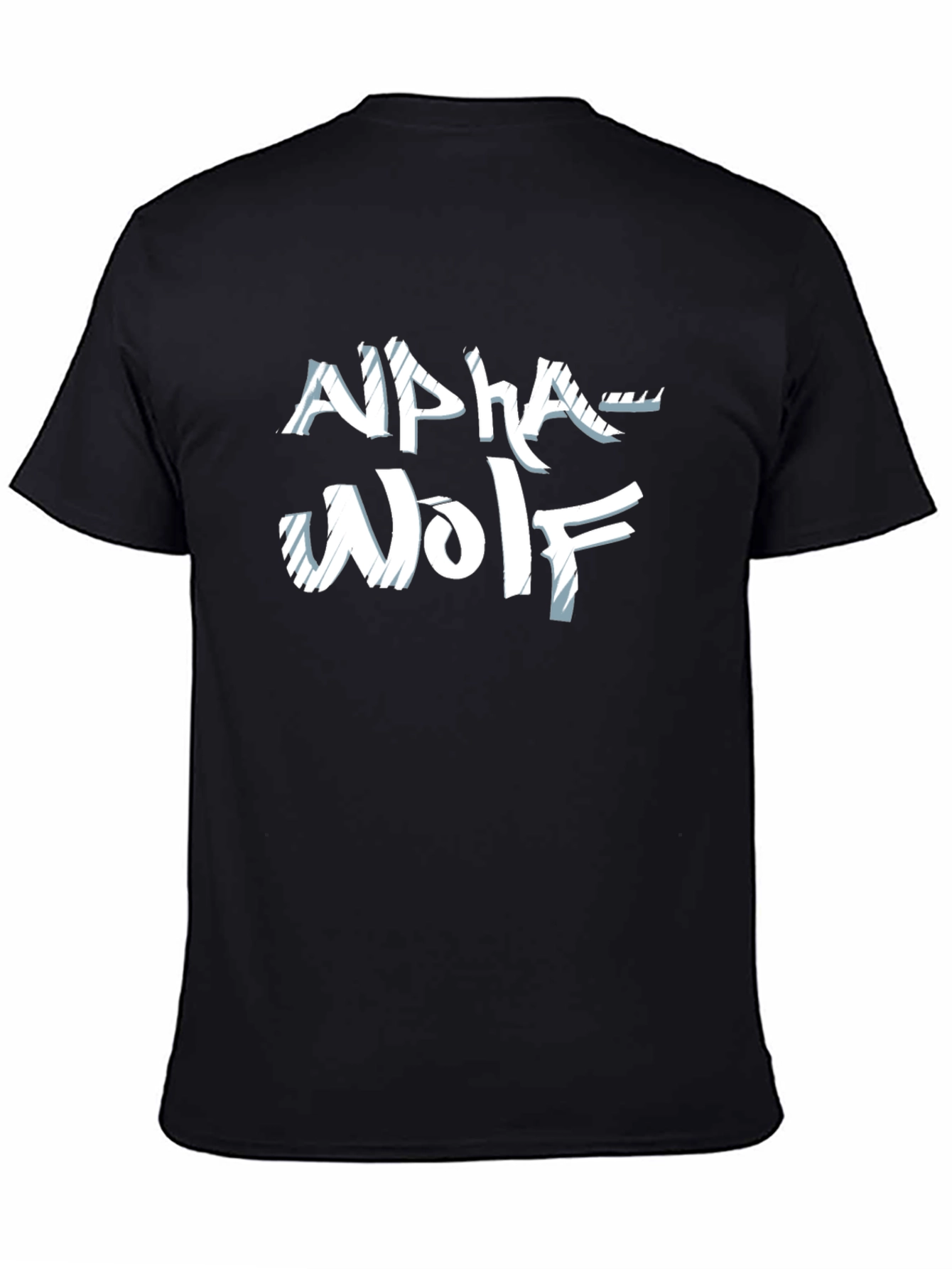 Alpha Wolf Graphic Tee - Black Crew Neck T-Shirt