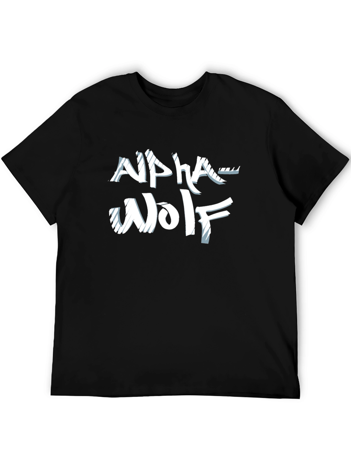 Alpha Wolf Graphic Tee - Black Crew Neck T-Shirt