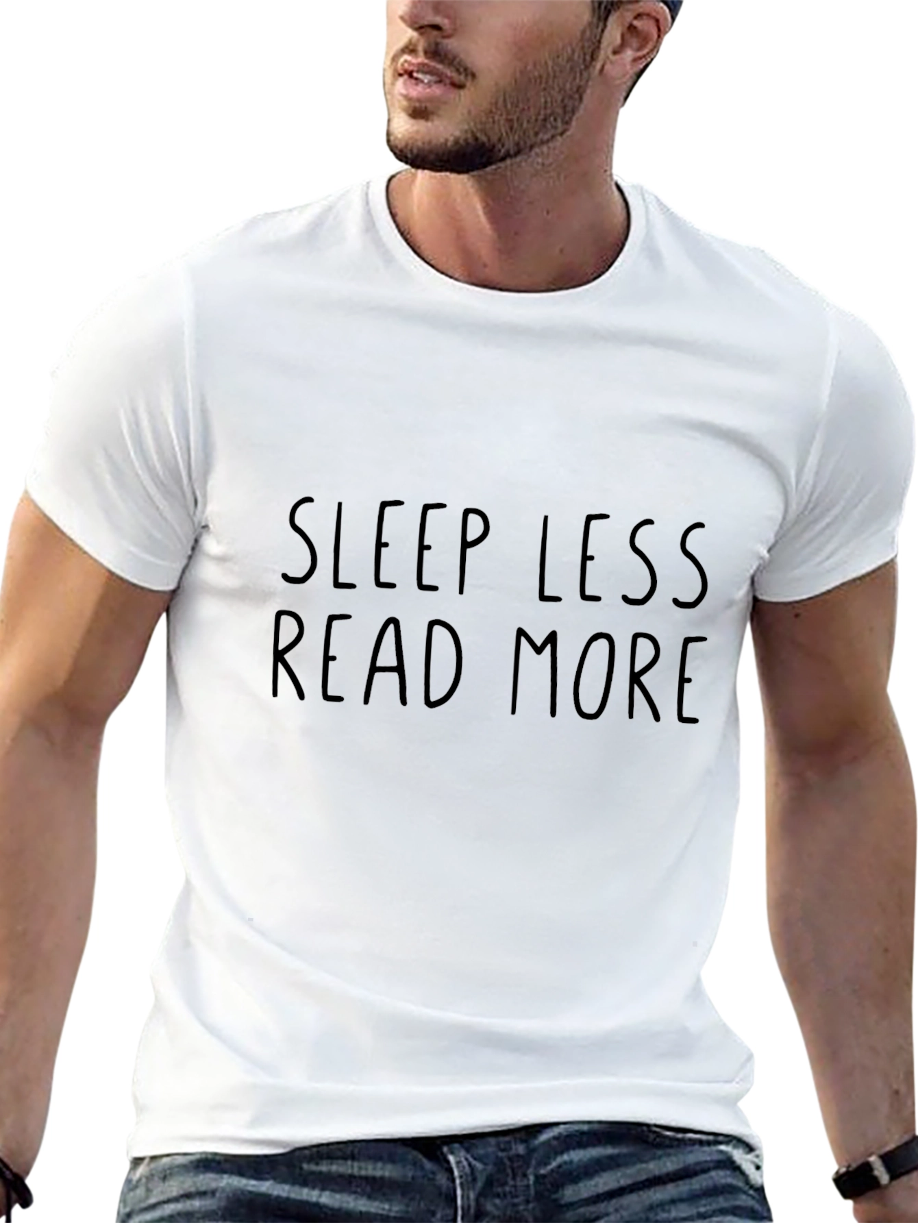 Sleep Less Read More Graphic Tee - Black
