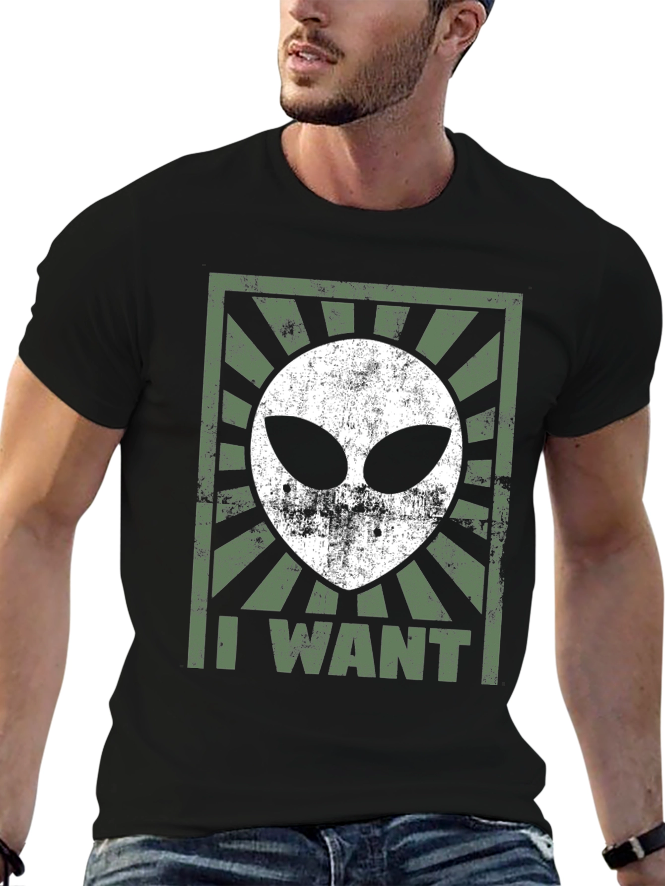 I Want Alien Graphic Tee - Black T-Shirt