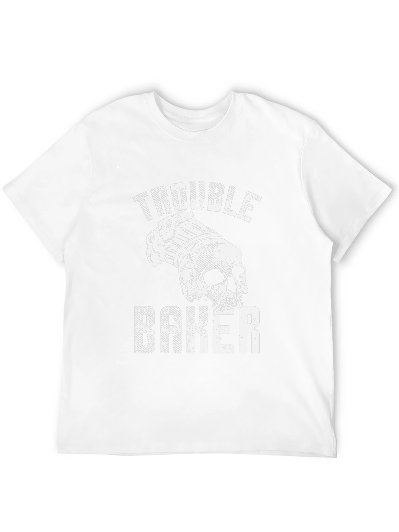 Trouble Baker Skull Chef T-Shirt - Funny Baking Tee