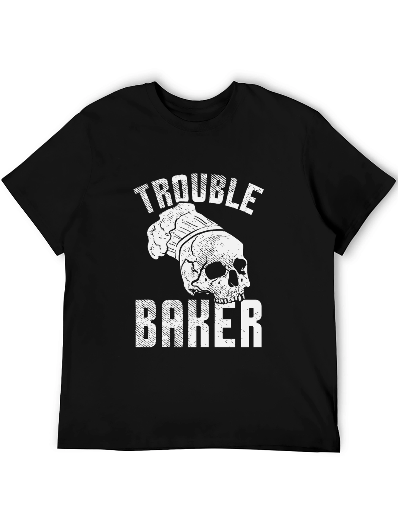 Trouble Baker Skull Chef T-Shirt - Funny Baking Tee
