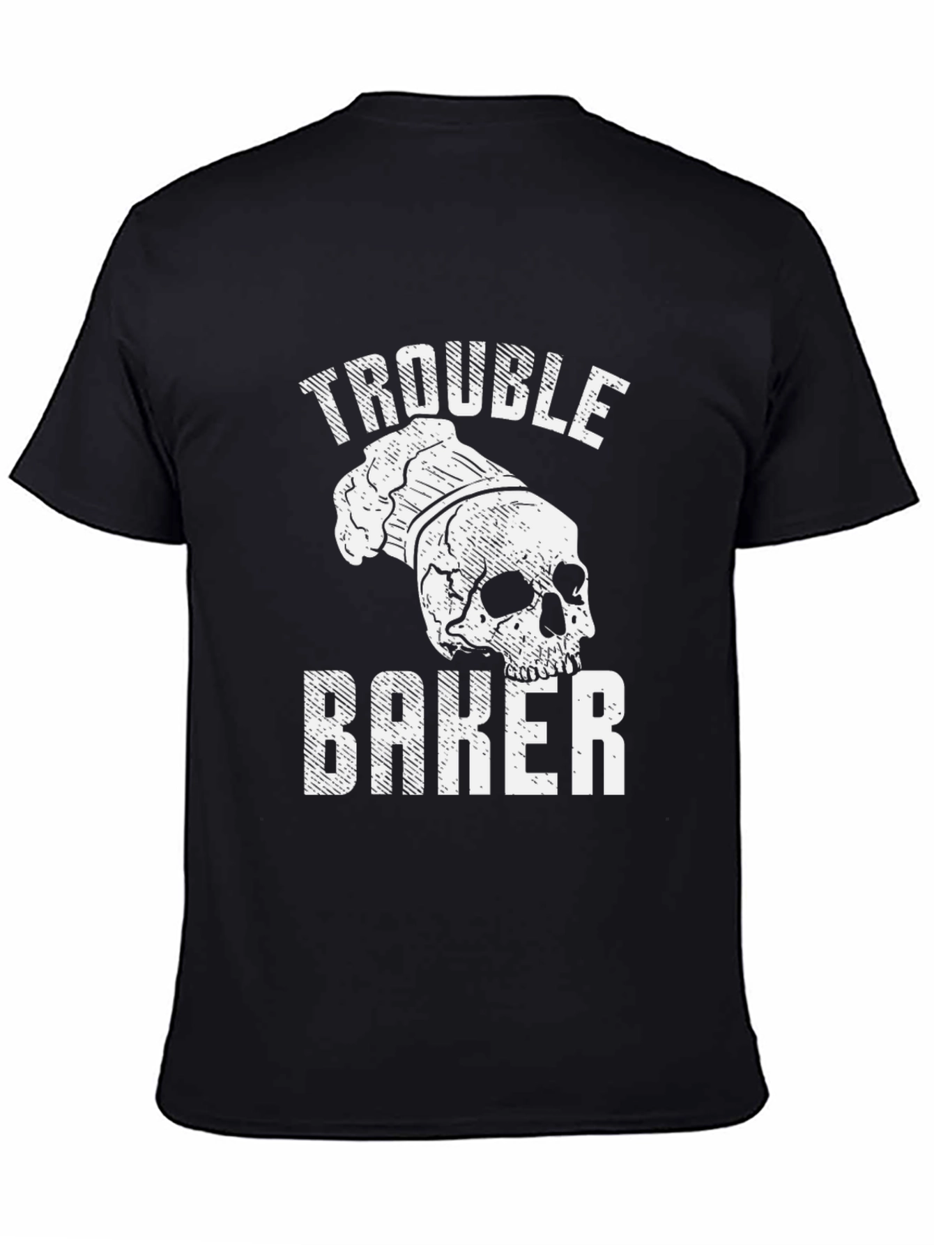 Trouble Baker Skull Chef T-Shirt - Funny Baking Tee