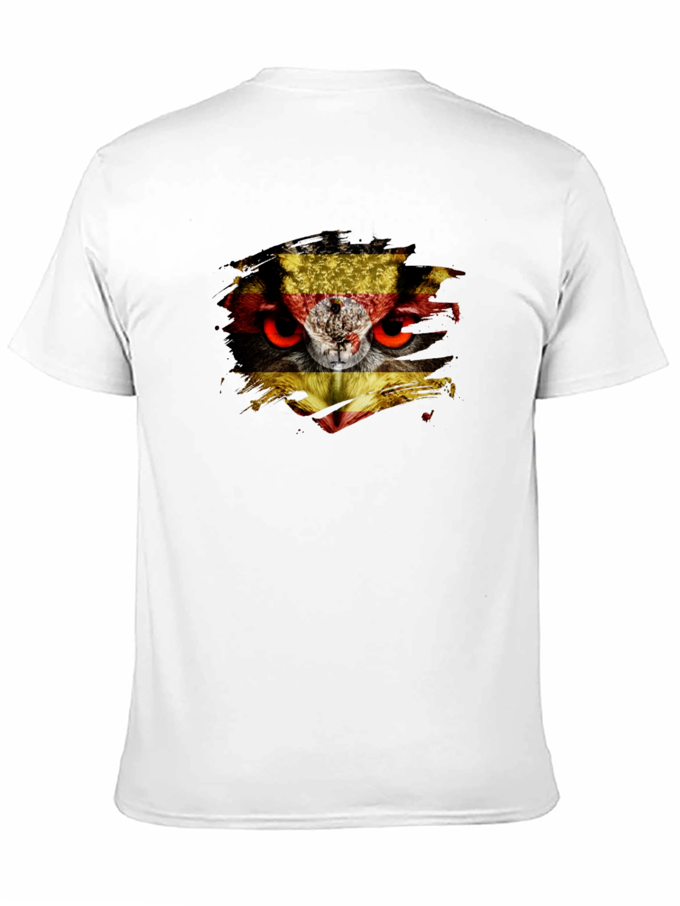 Owl Uganda Flag Graphic Black T-Shirt