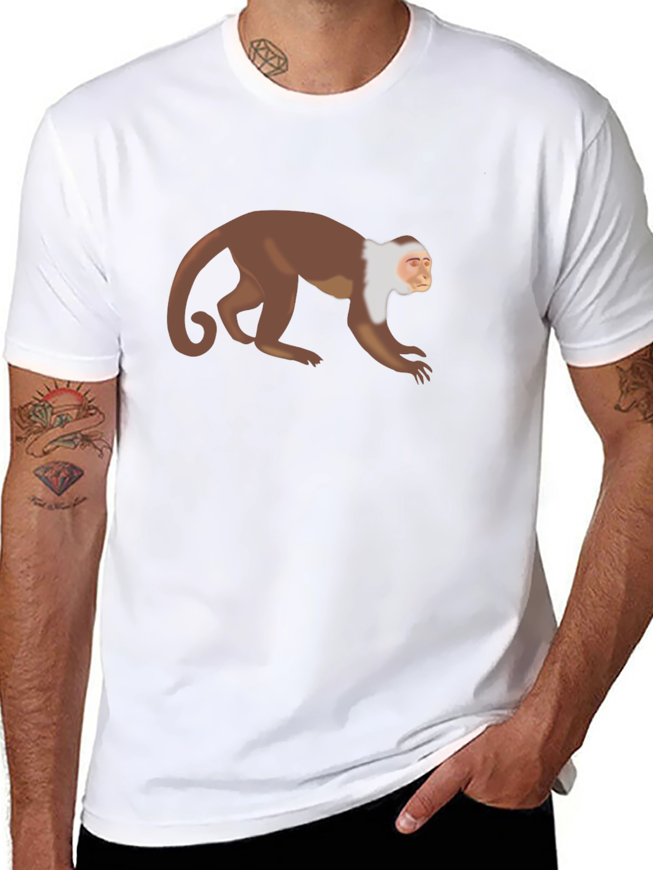 Monkey Graphic T-Shirt - Black Casual Tee