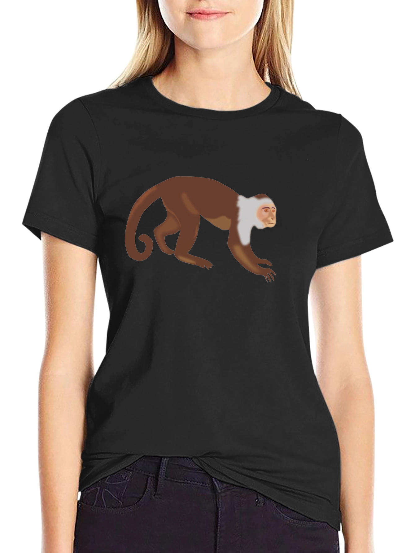 Monkey Graphic T-Shirt - Black Casual Tee