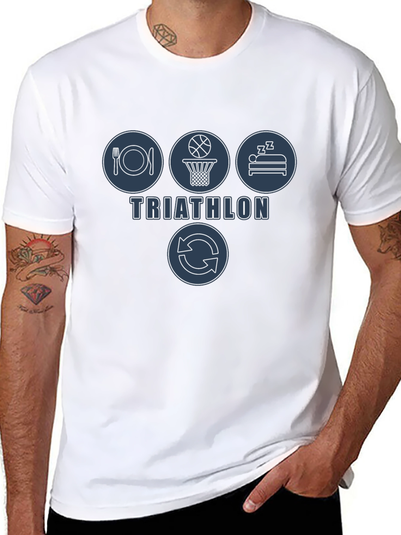 Triathlon Eat Sleep Basketball Repeat Mens T-Shirt