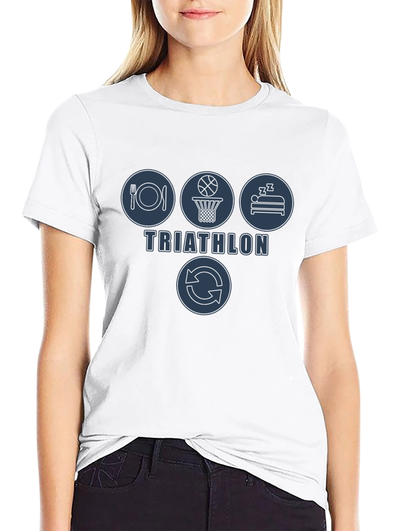 Triathlon Eat Sleep Basketball Repeat Mens T-Shirt