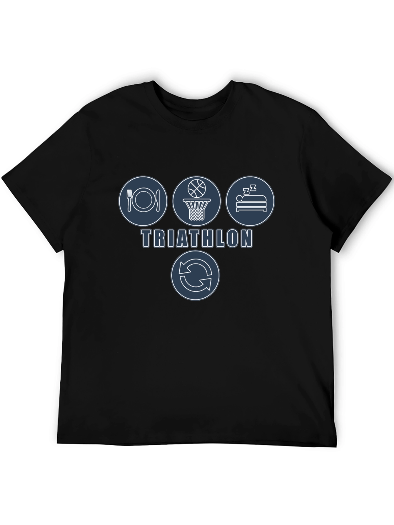 Triathlon Eat Sleep Basketball Repeat Mens T-Shirt