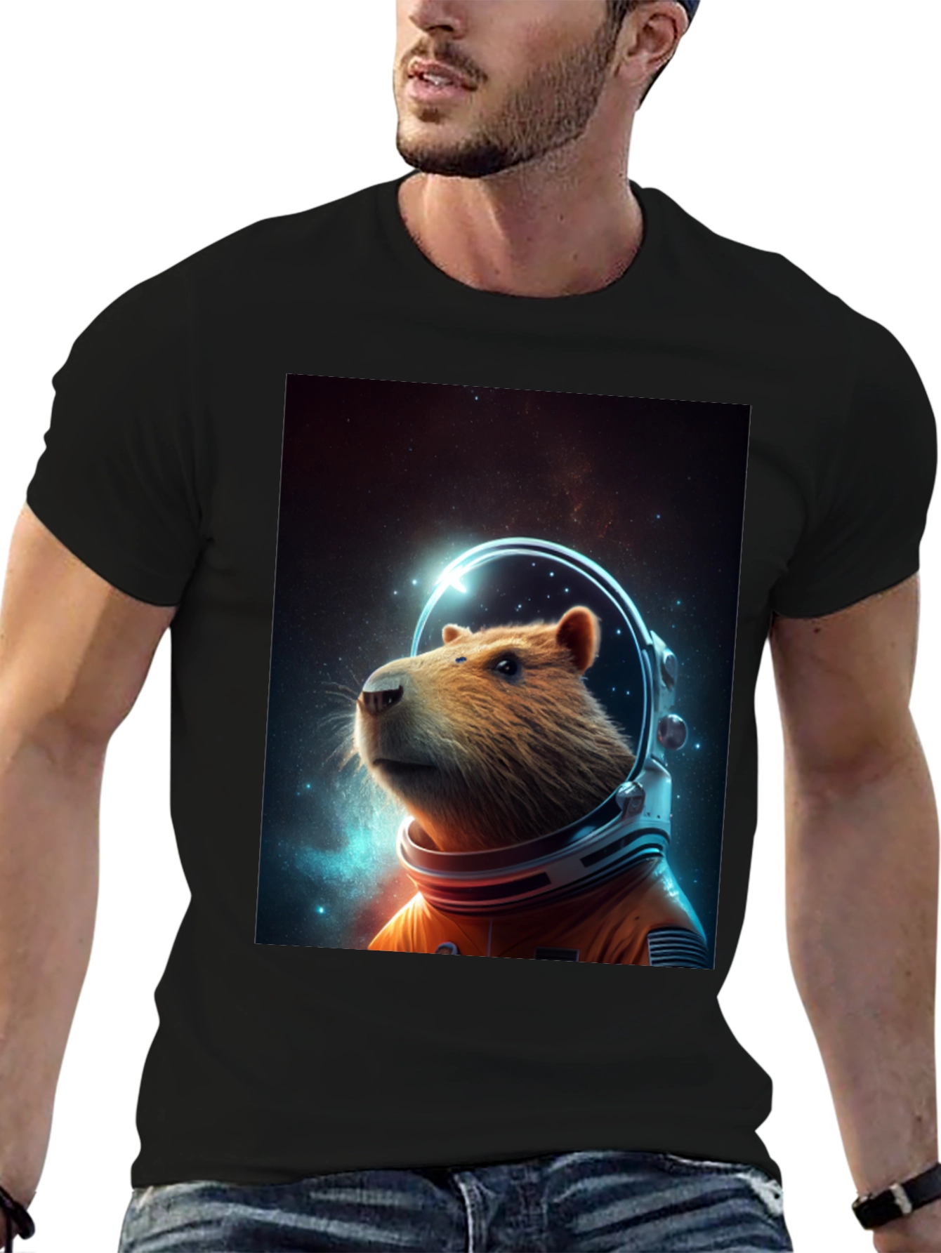 Capybara Astronaut T-Shirt - Space Rodent Tee