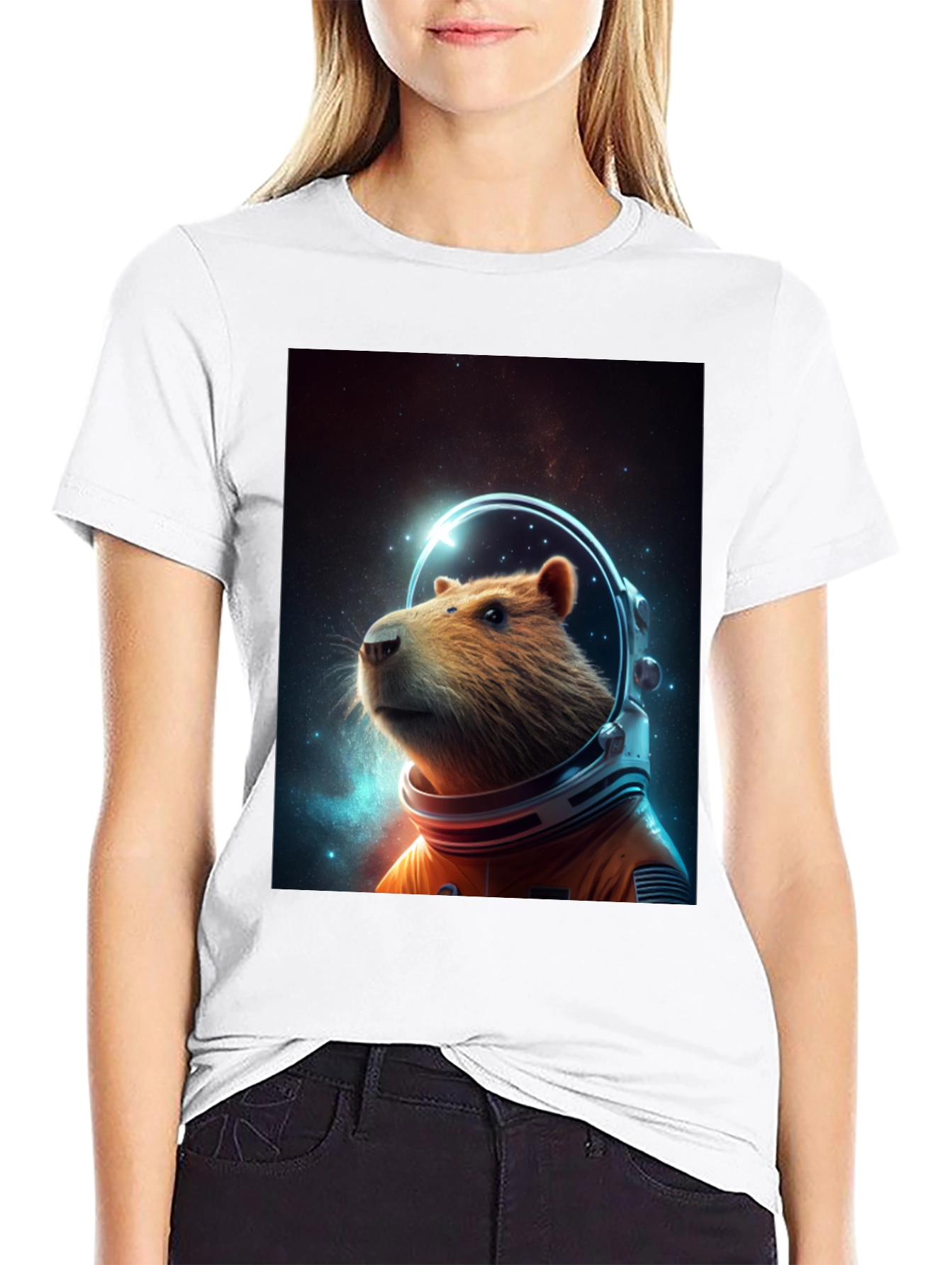 Capybara Astronaut T-Shirt - Space Rodent Tee