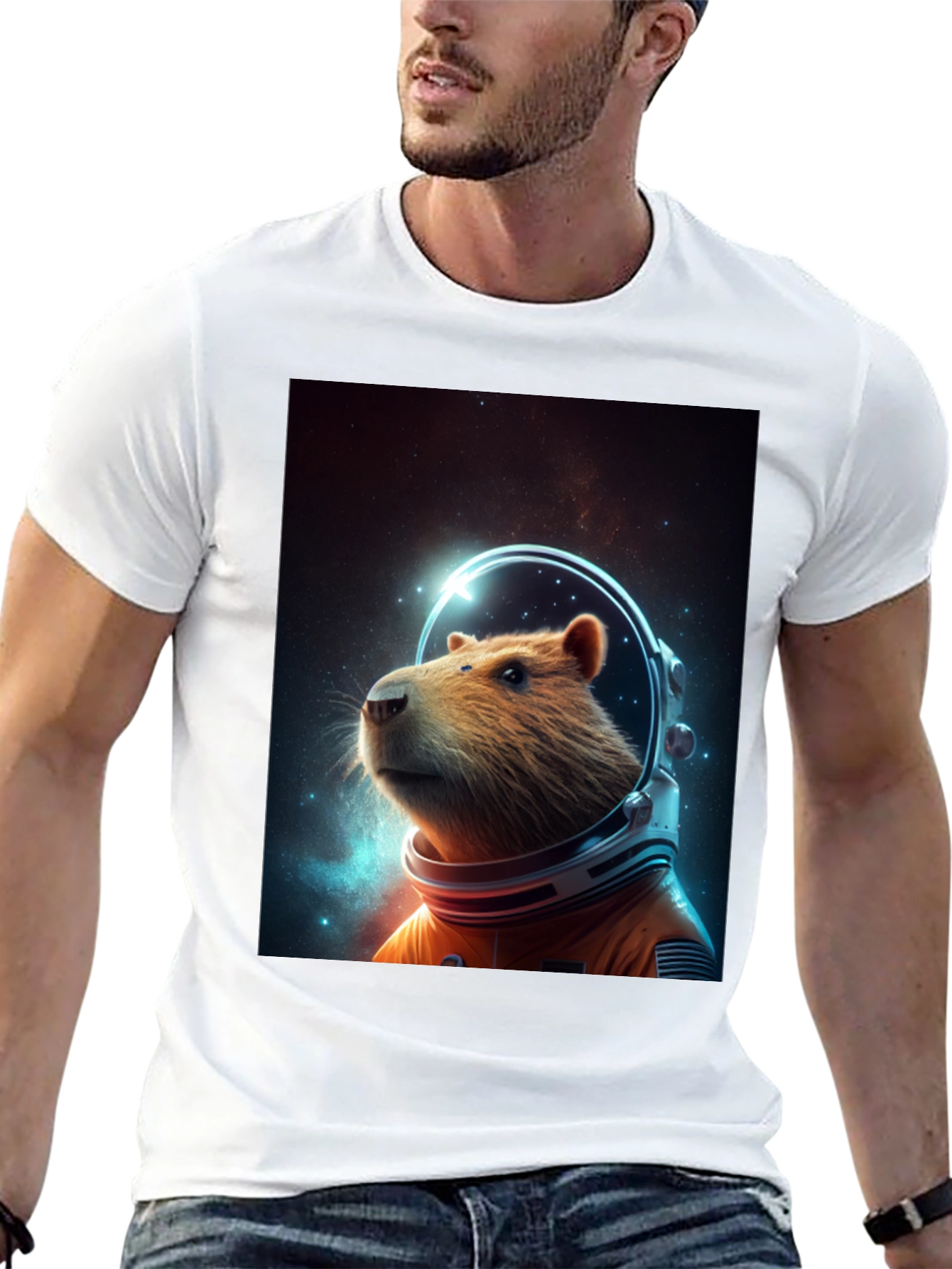 Capybara Astronaut T-Shirt - Space Rodent Tee
