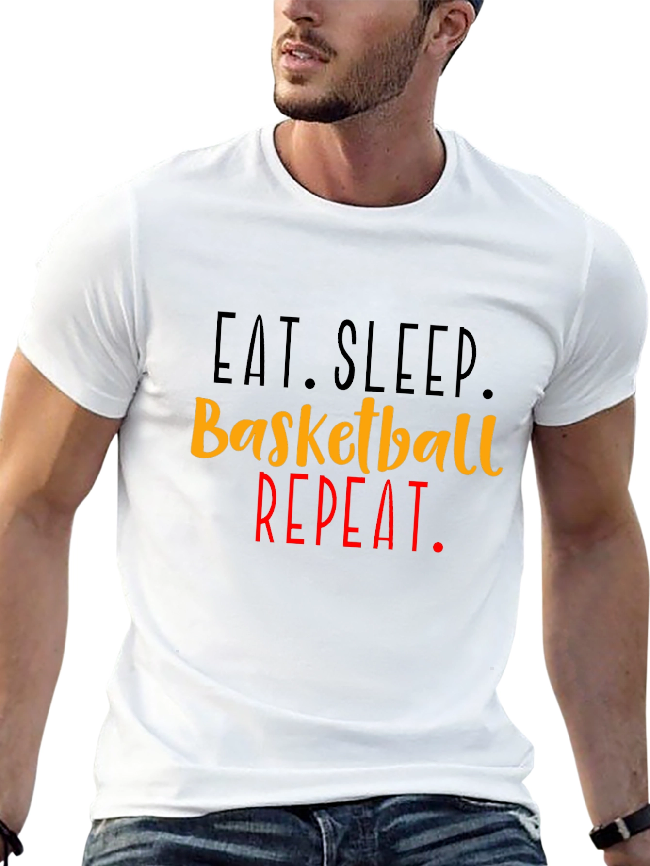 Eat Sleep Basketball Repeat Graphic Tee