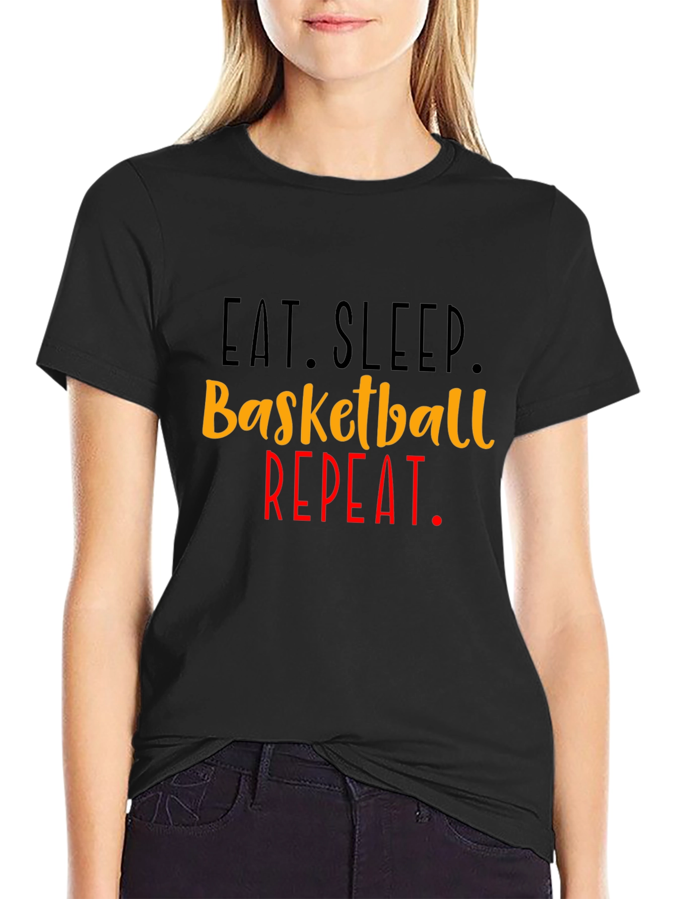 Eat Sleep Basketball Repeat Graphic Tee