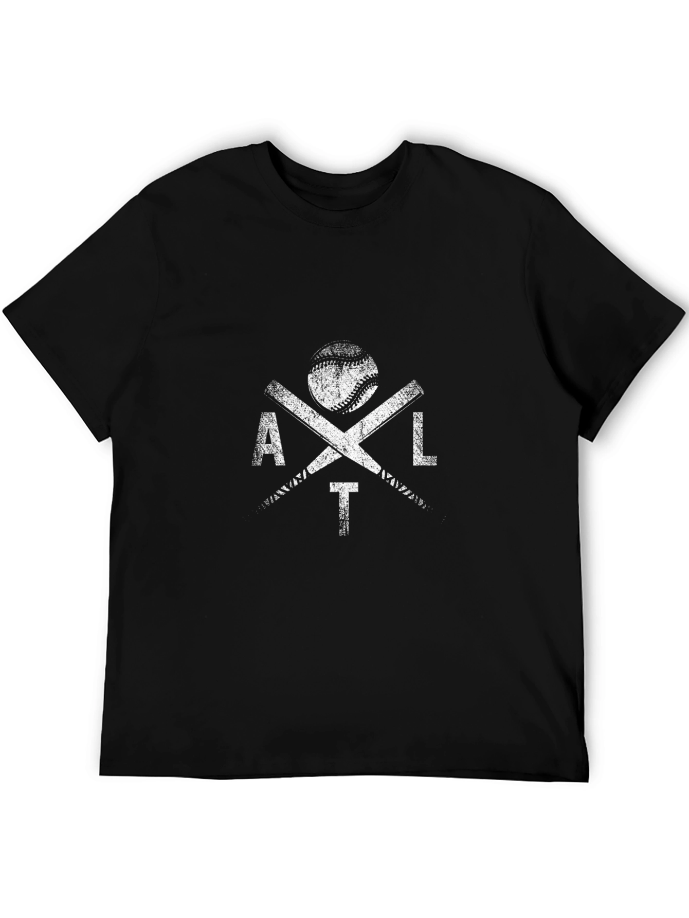 Distressed ATL Baseball Graphic T-Shirt