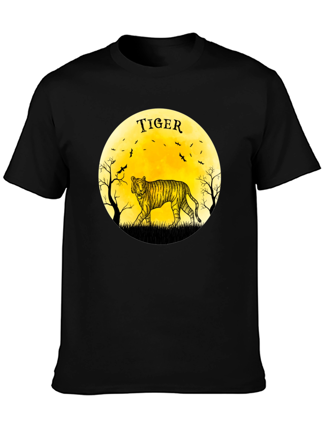 Tiger Moon Graphic Black T-Shirt