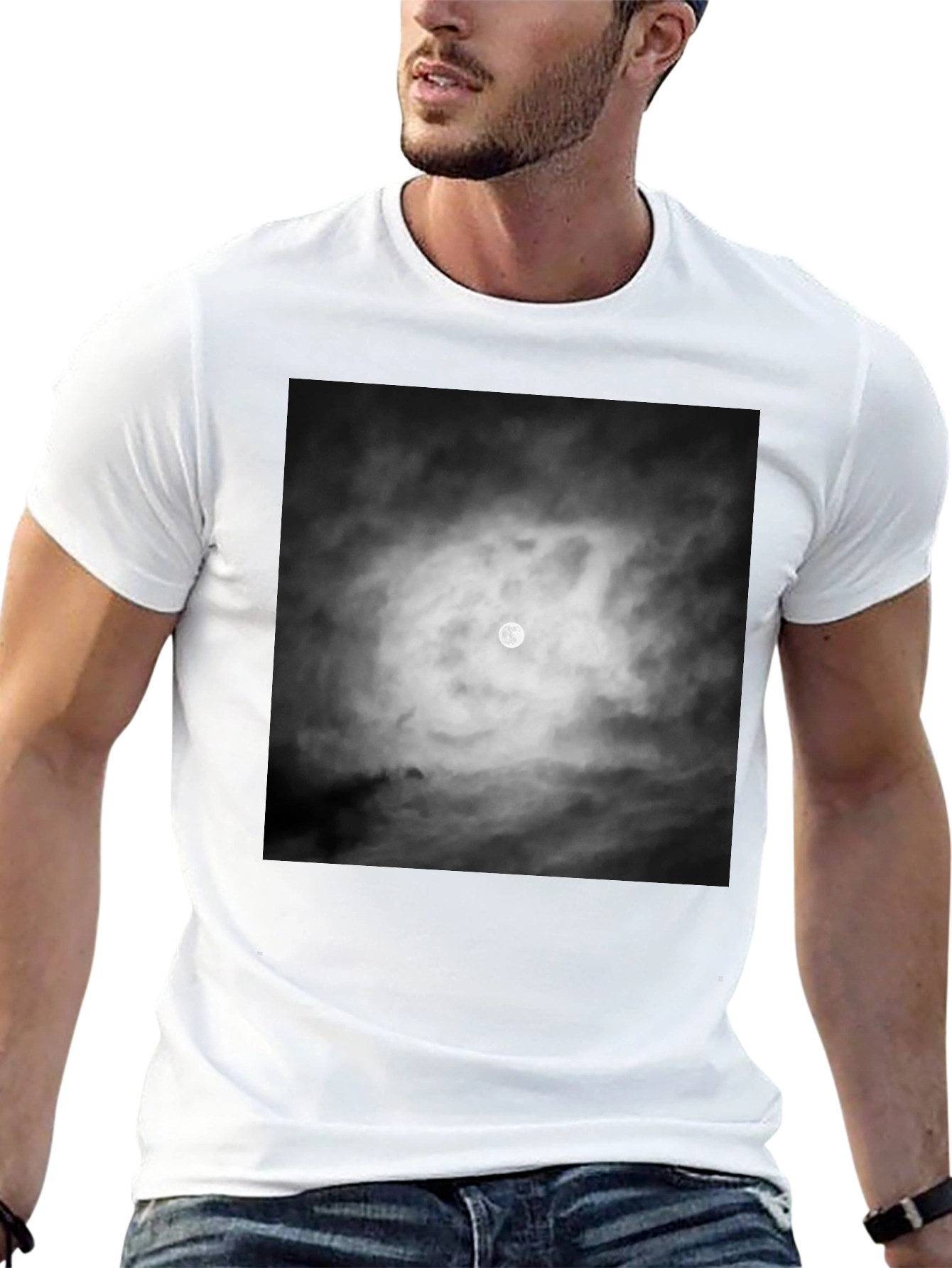 Moonlit Night Graphic Tee - Black