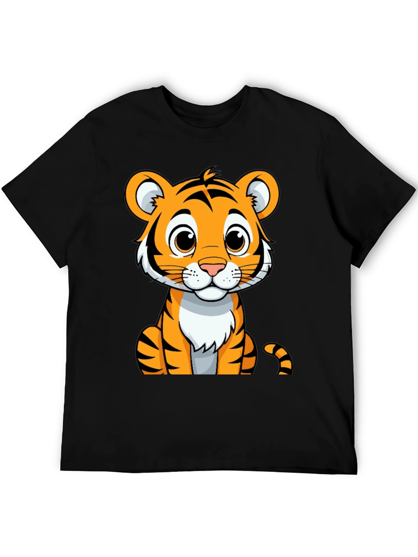 Cute Tiger Graphic Tee - Unisex Black T-Shirt