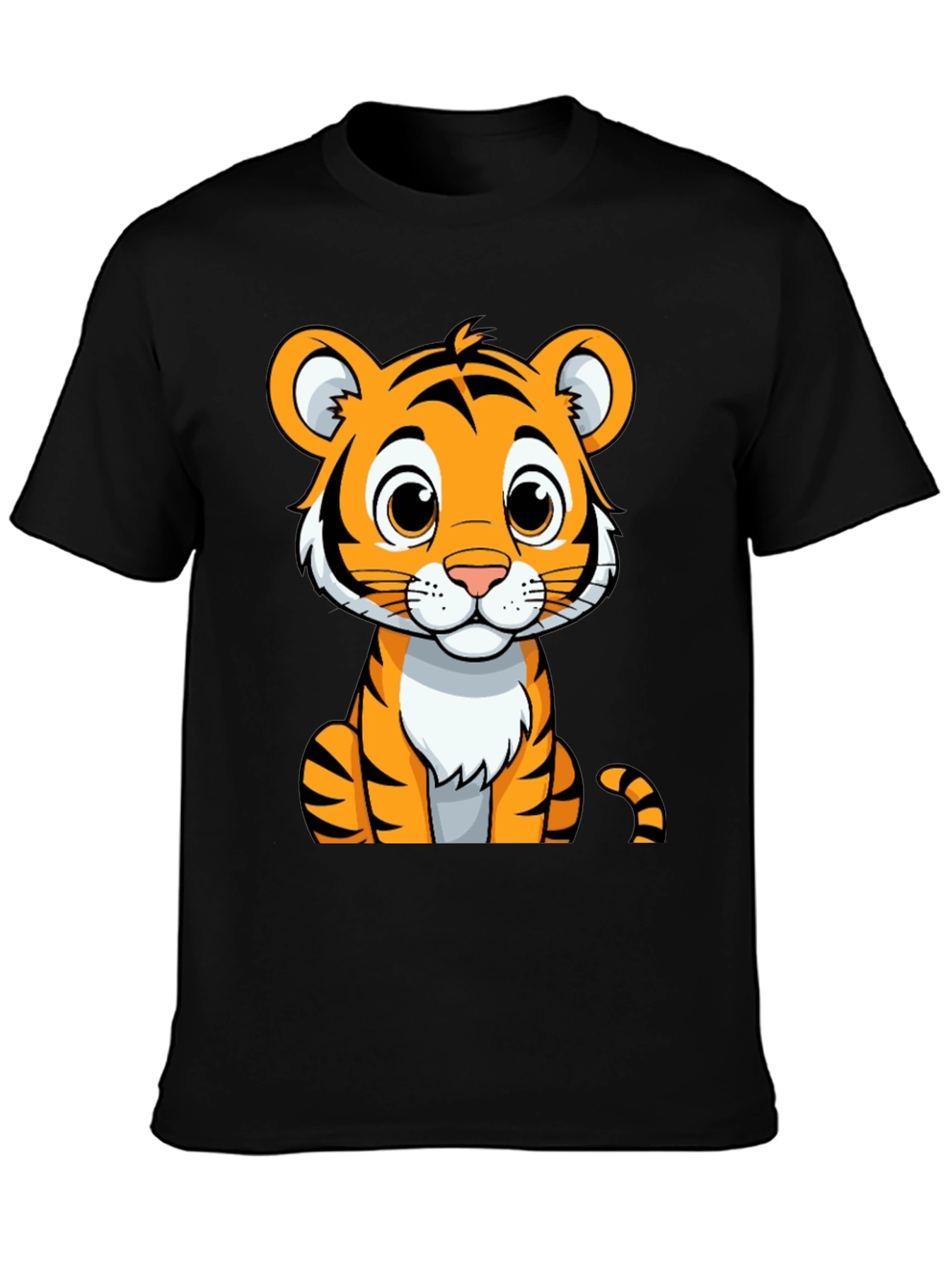 Cute Tiger Graphic Tee - Unisex Black T-Shirt
