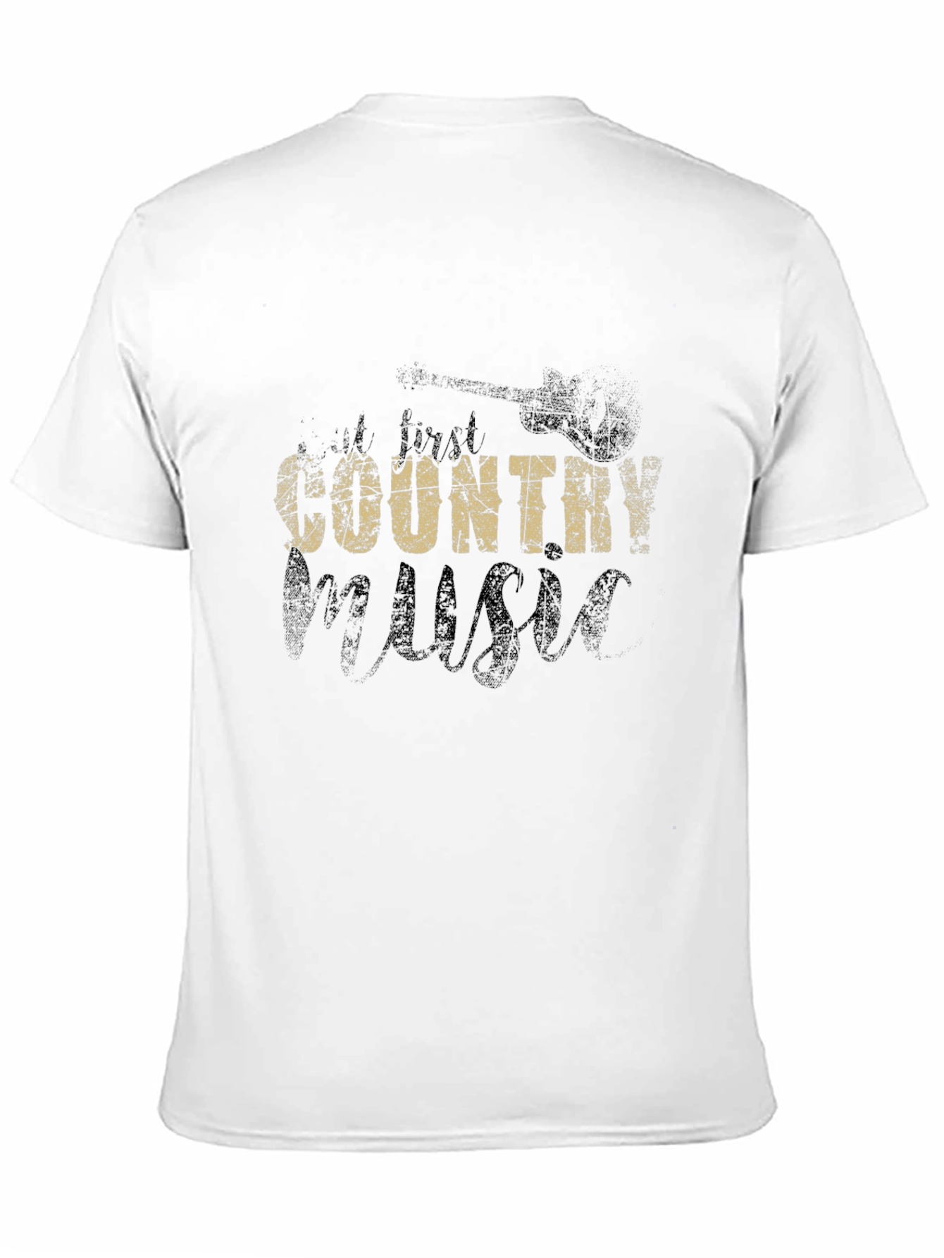 Country Music Graphic Tee - Black Cotton T-Shirt