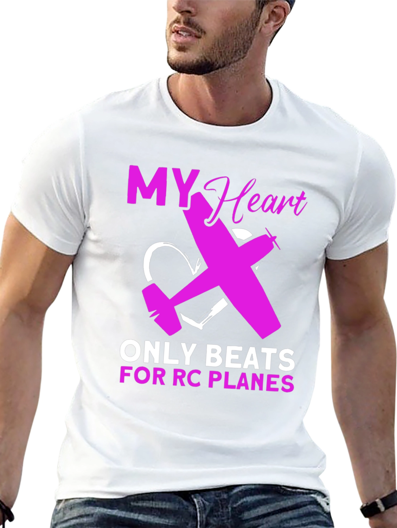 RC Plane Lover T-Shirt - Heartbeat Design
