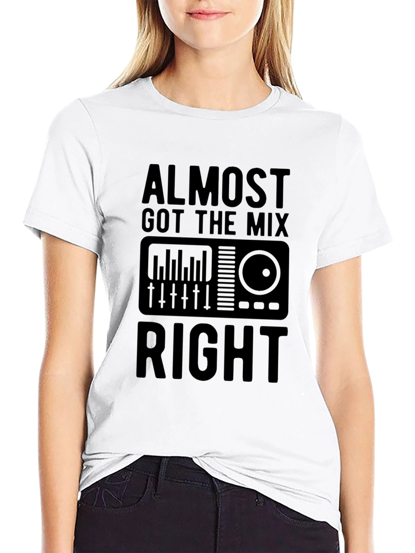 Almost Got The Mix Right Black Graphic T-Shirt