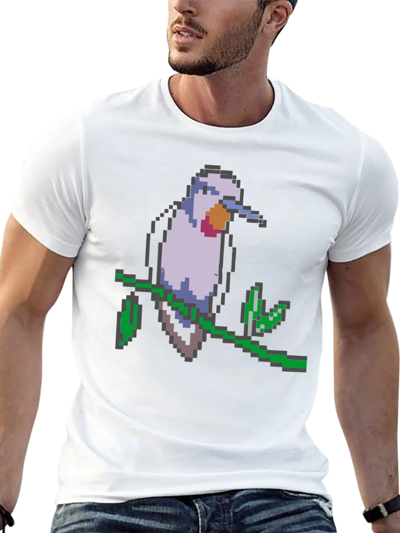 Pixel Bird Graphic Tee - Black T-Shirt