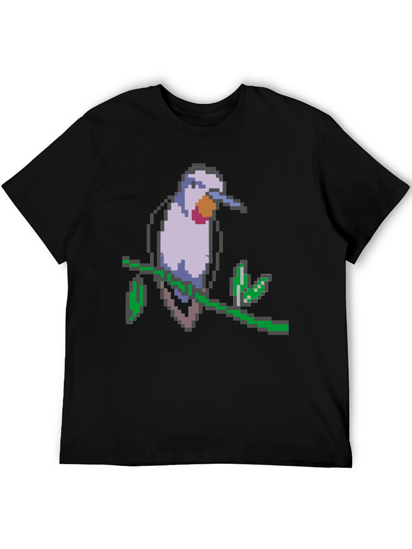 Pixel Bird Graphic Tee - Black T-Shirt