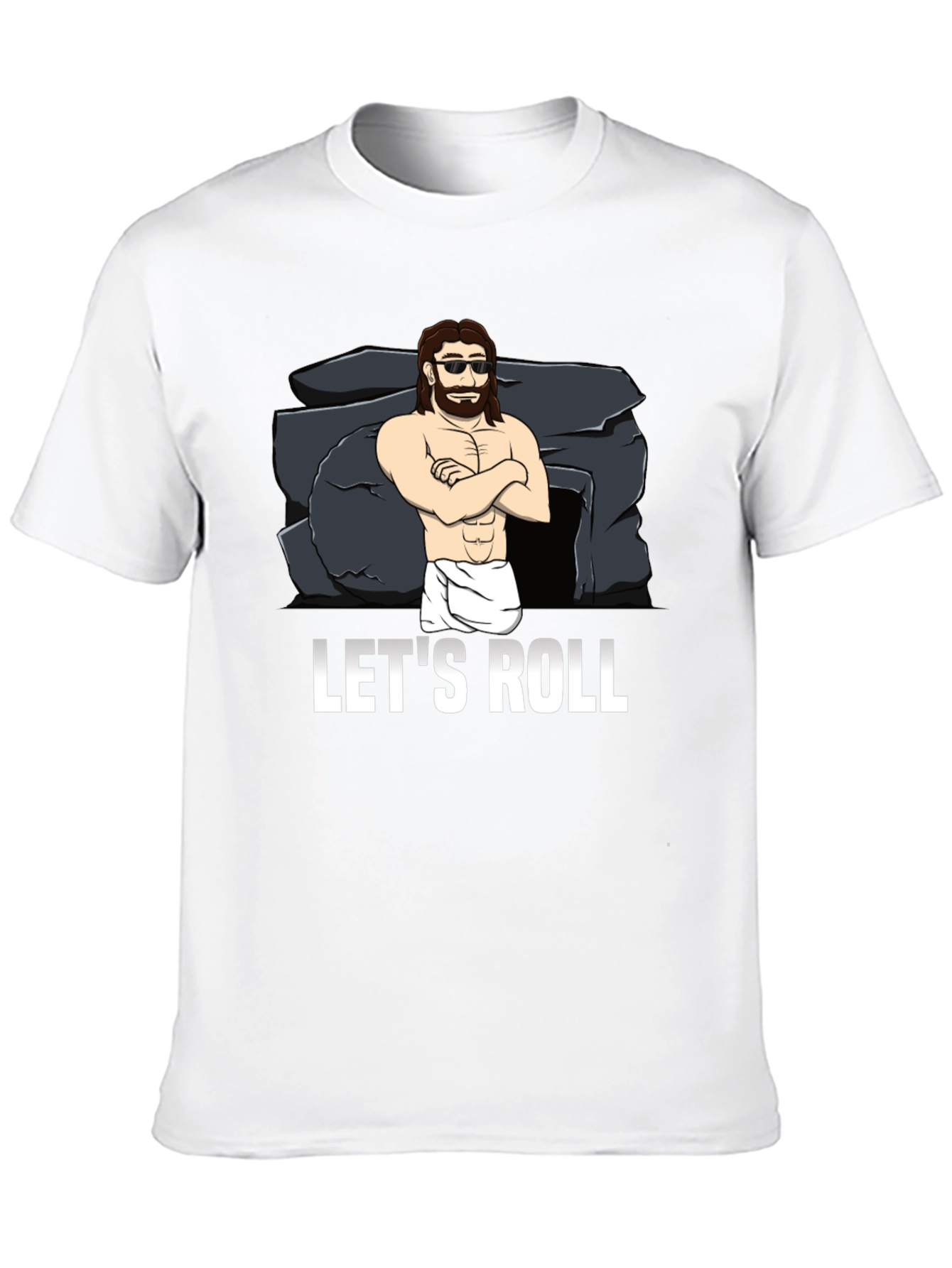 Lets Roll T-Shirt Funny Easter Jesus Graphic Tee