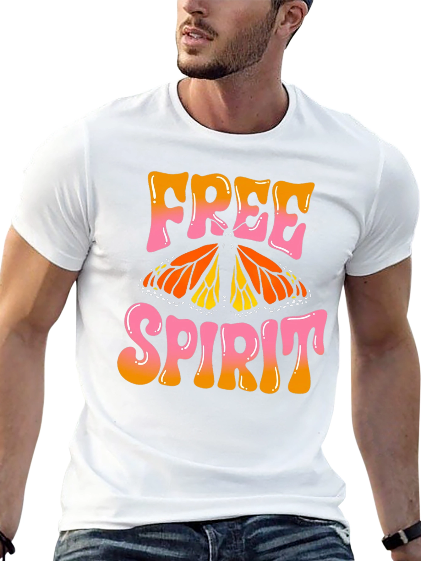 Free Spirit Butterfly Graphic T-Shirt