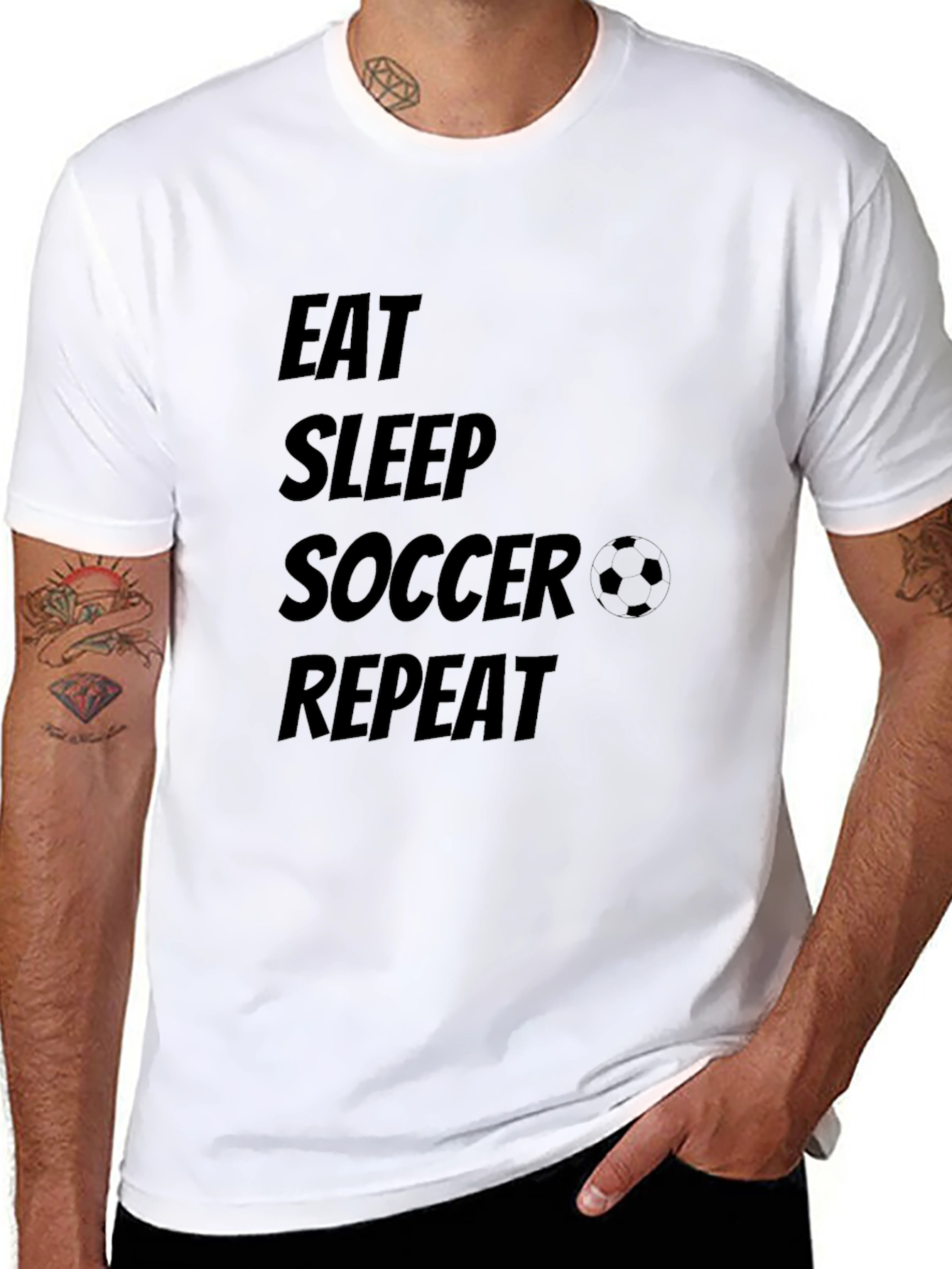 Eat Sleep Soccer Repeat Graphic Tee
