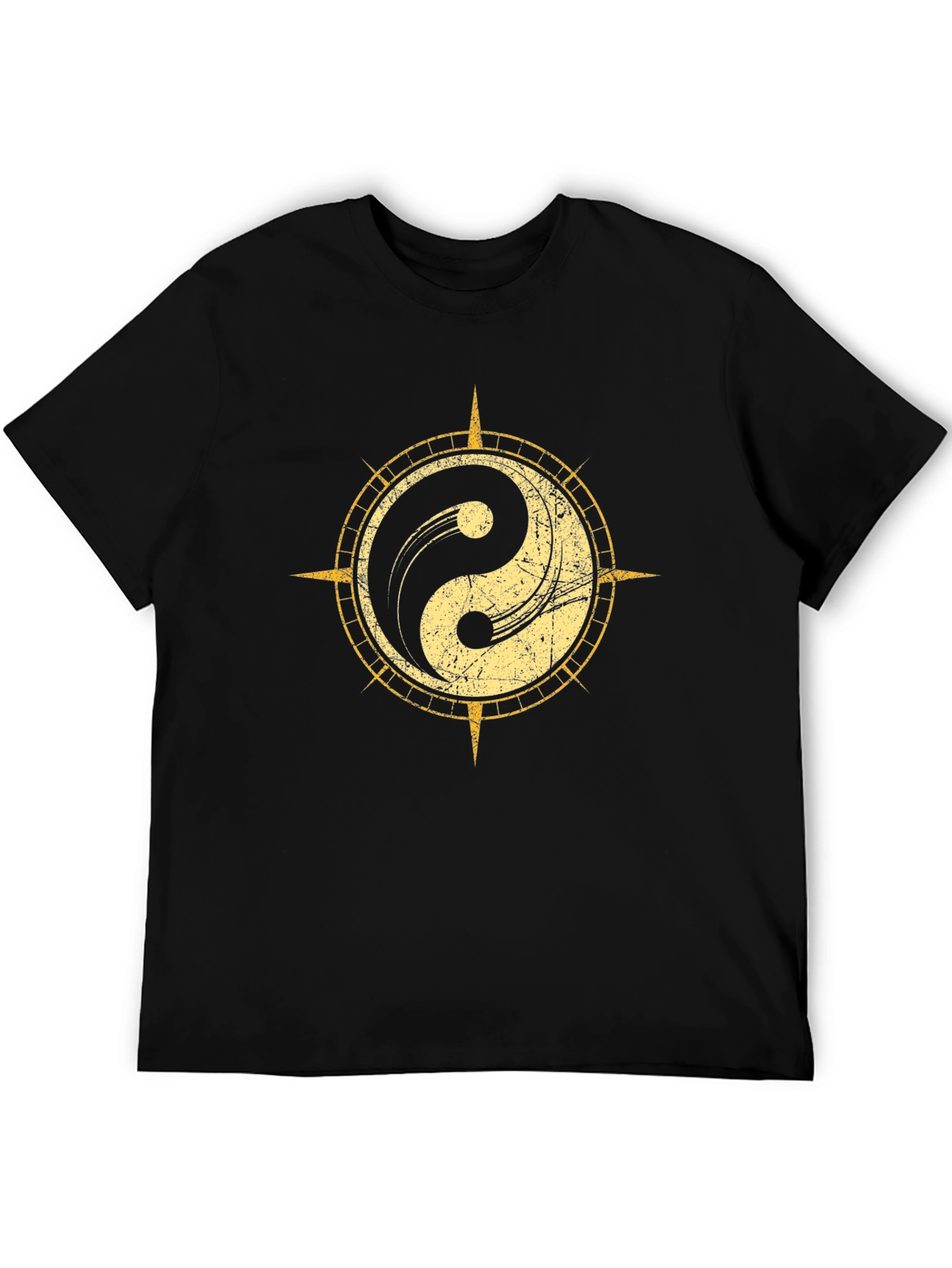 Yin Yang Compass Graphic Tee - Black