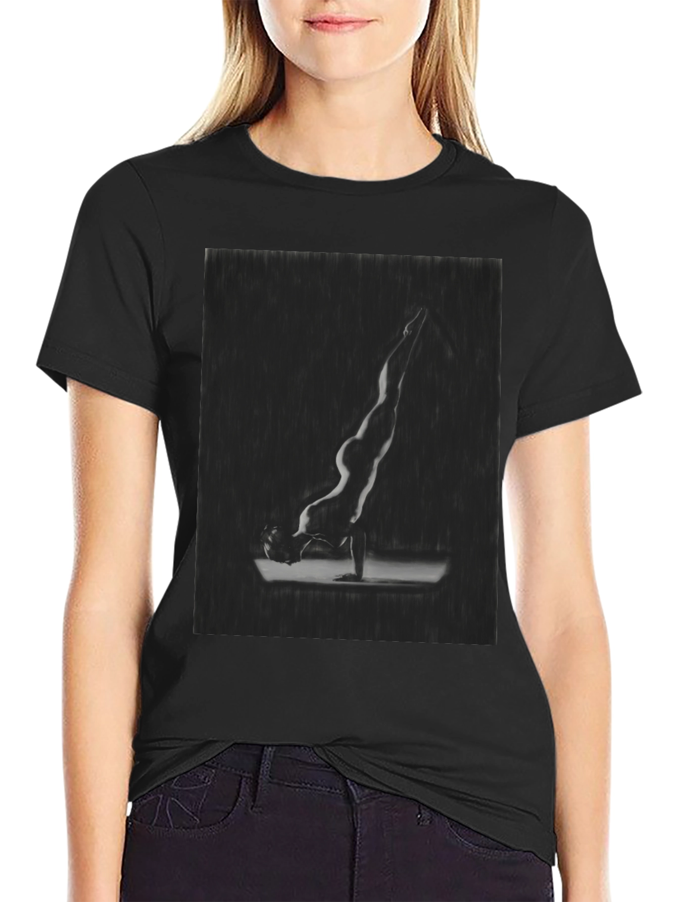 Yoga Pose Graphic Tee - Mens Black T-Shirt