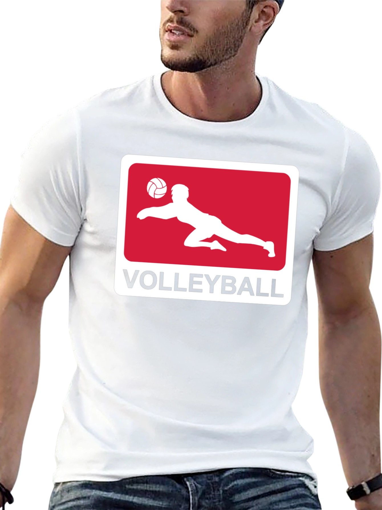 Volleyball Graphic Tee - Black Cotton Shirt