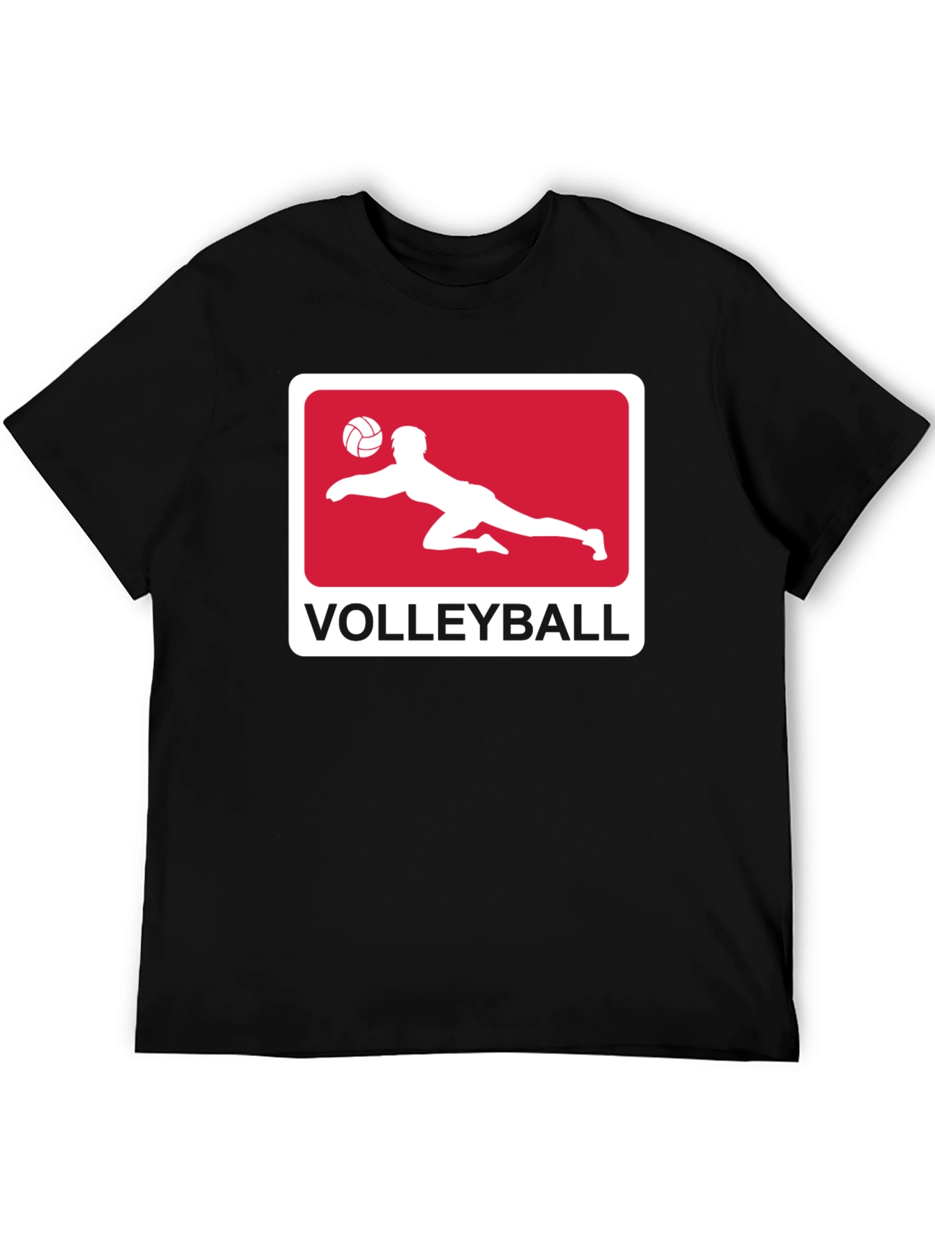Volleyball Graphic Tee - Black Cotton Shirt
