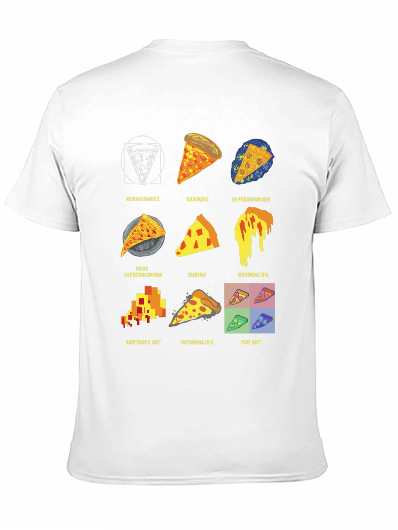 Pizza Art Styles T-Shirt: Renaissance to Pop Art!