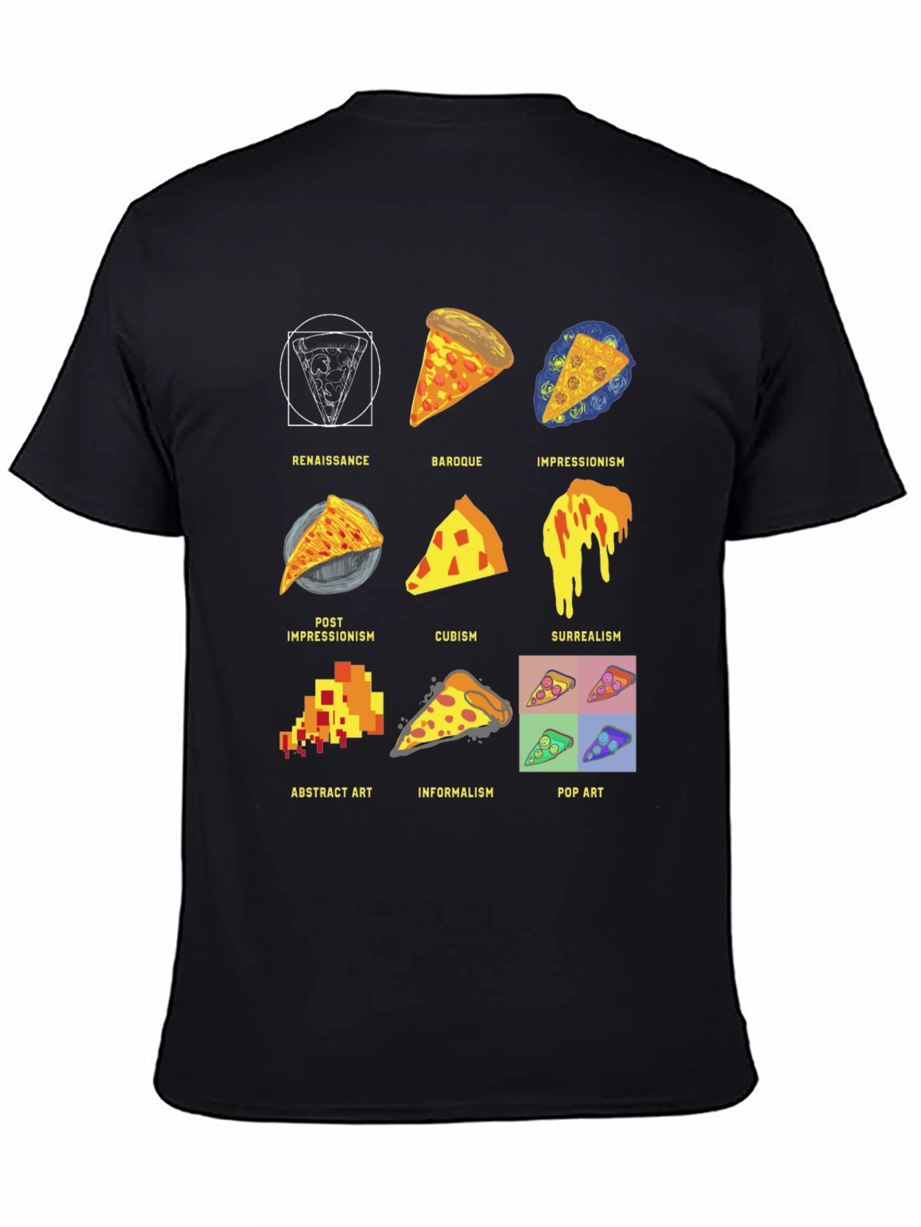 Pizza Art Styles T-Shirt: Renaissance to Pop Art!