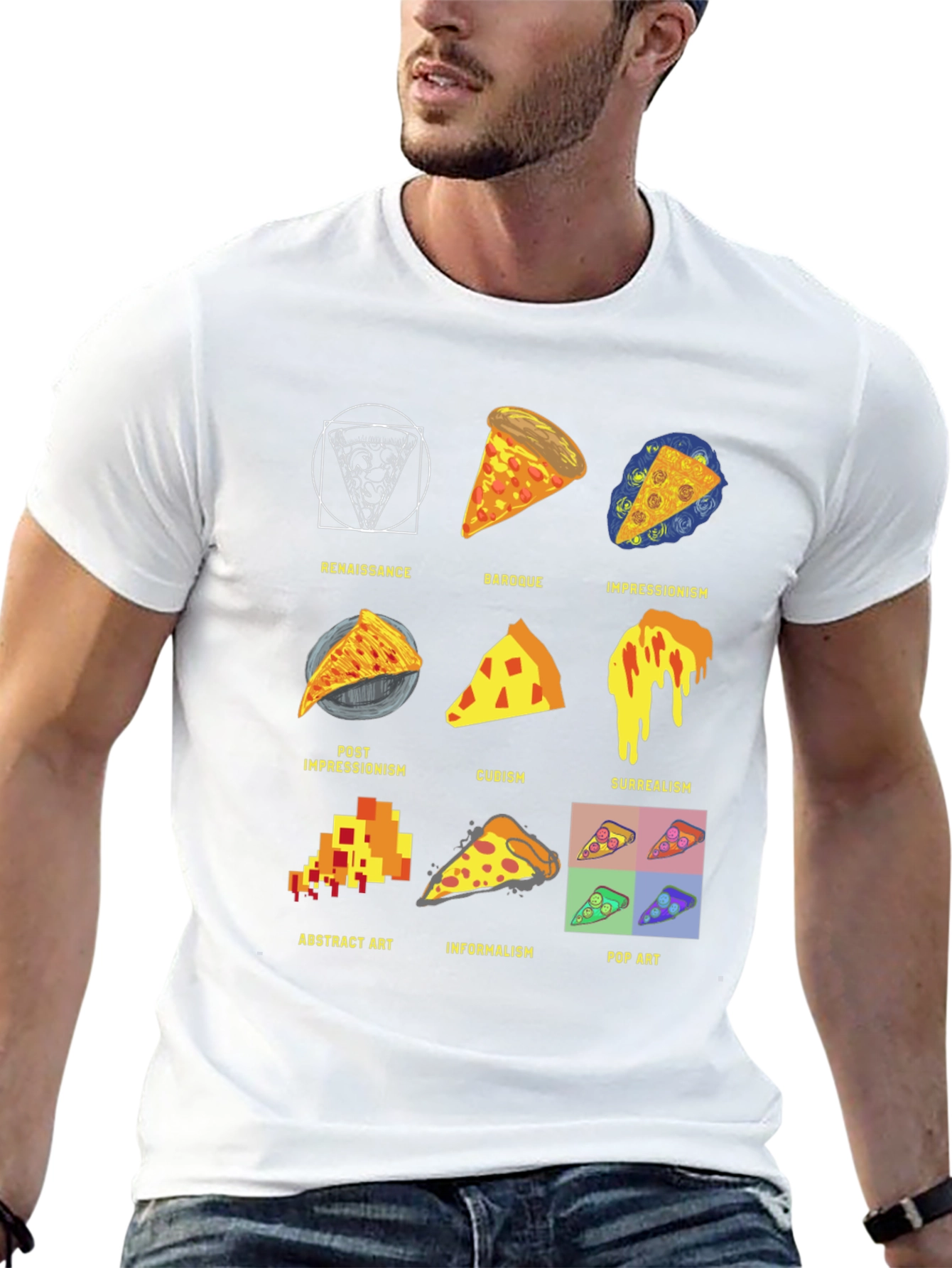 Pizza Art Styles T-Shirt: Renaissance to Pop Art!