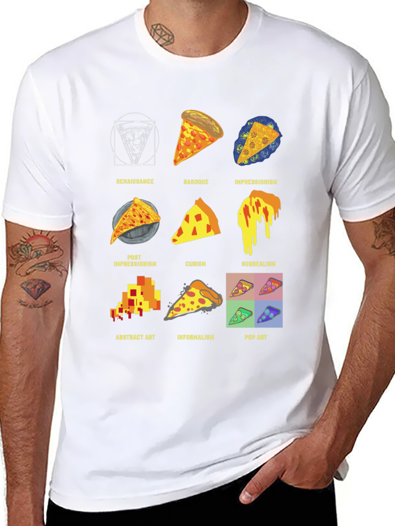 Pizza Art Styles T-Shirt: Renaissance to Pop Art!