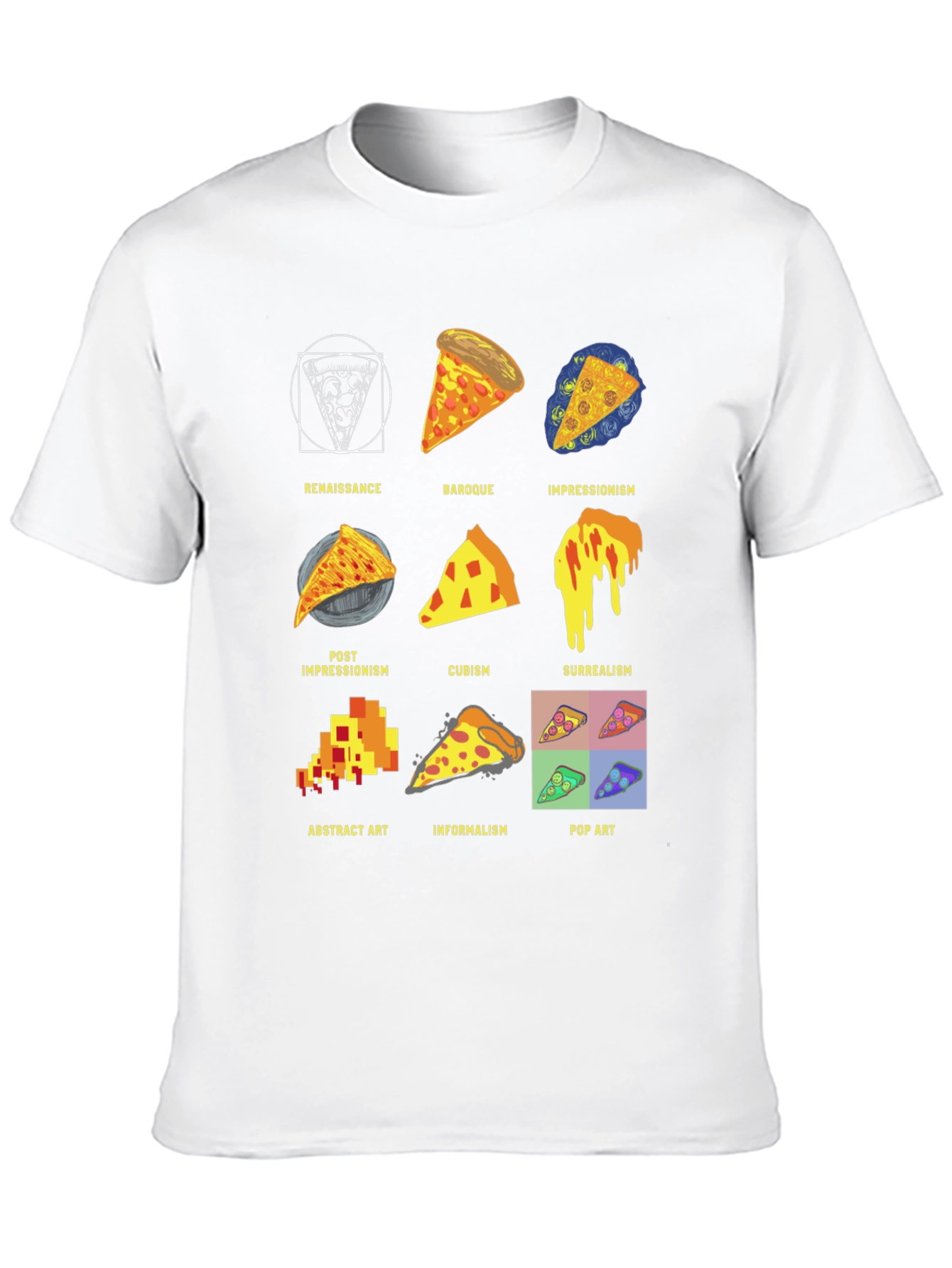 Pizza Art Styles T-Shirt: Renaissance to Pop Art!