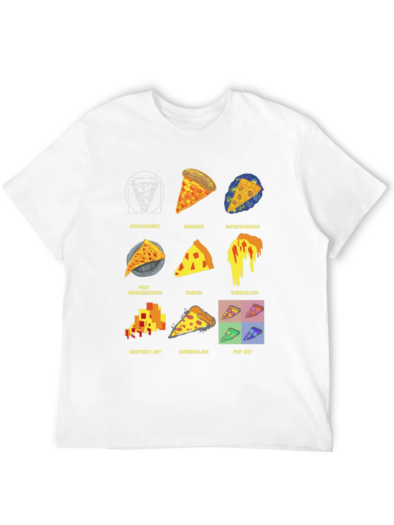 Pizza Art Styles T-Shirt: Renaissance to Pop Art!