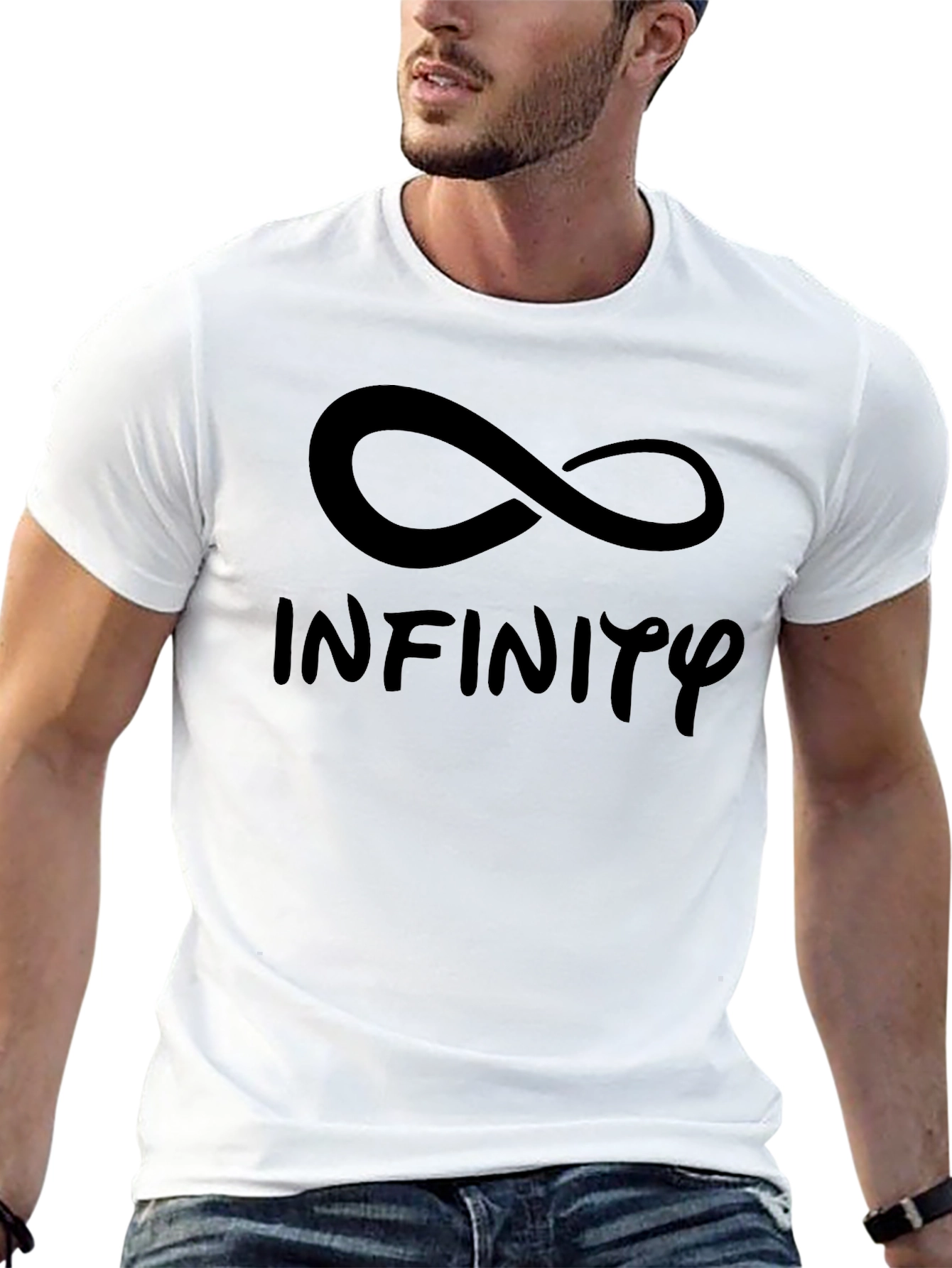 Infinity Symbol Graphic Black T-Shirt