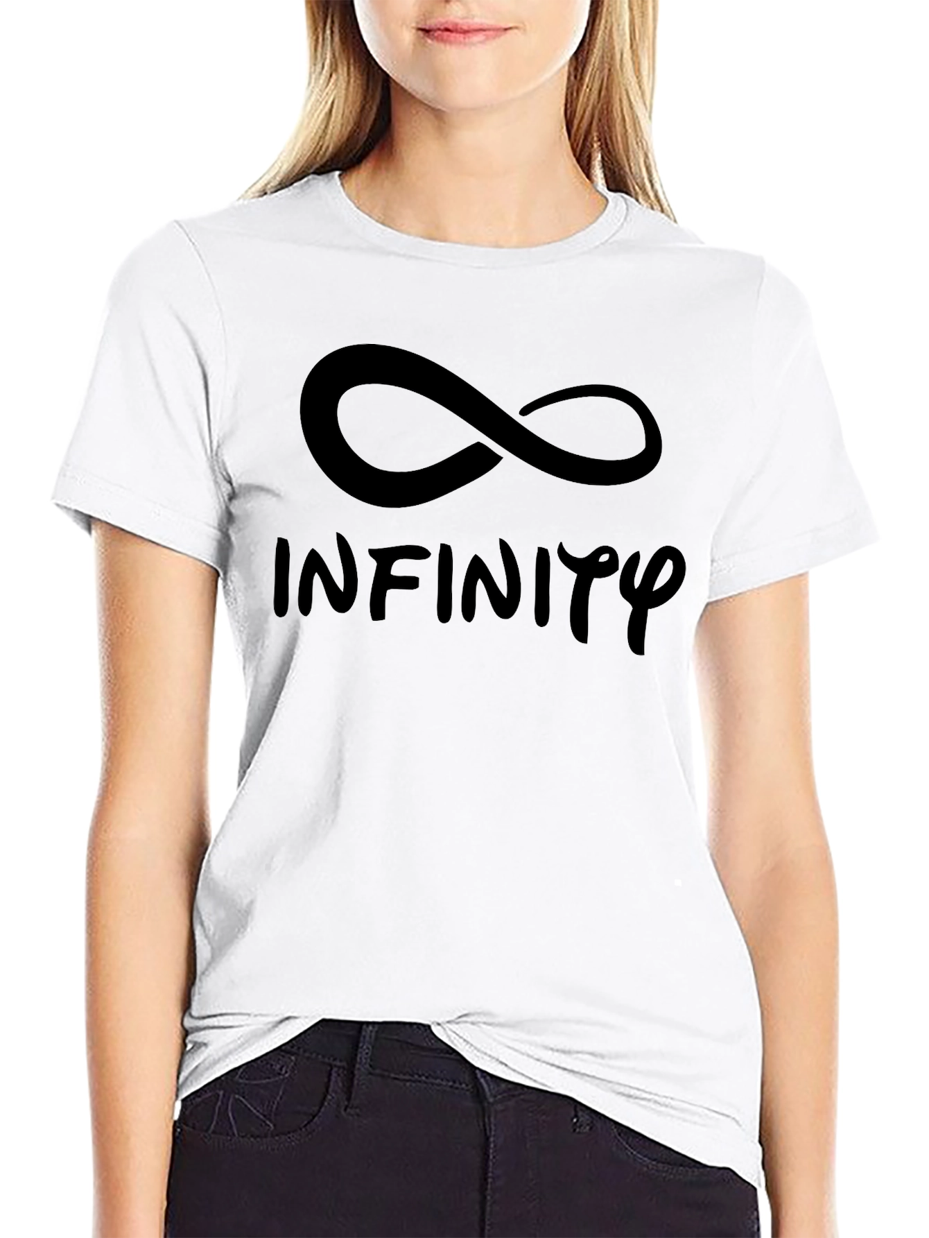 Infinity Symbol Graphic Black T-Shirt