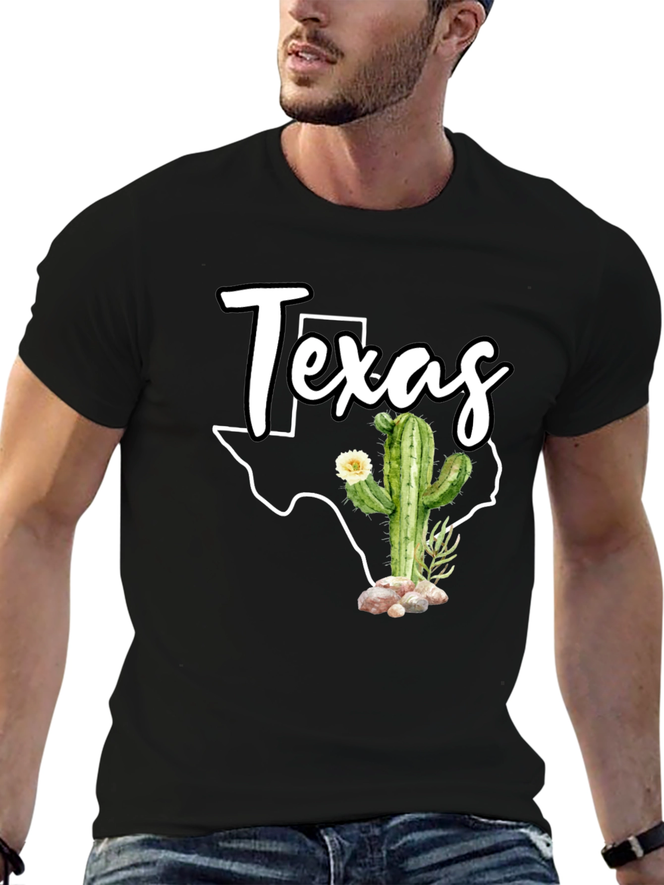 Texas Cactus Graphic T-Shirt - State Pride