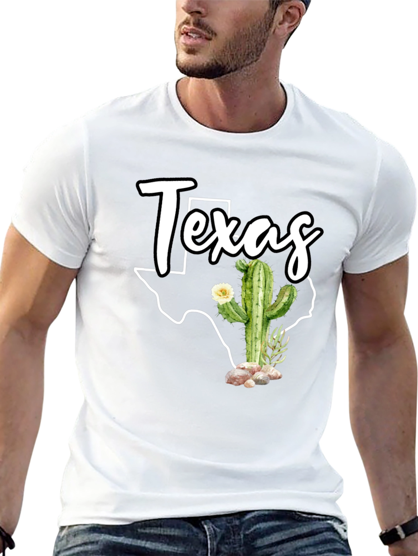 Texas Cactus Graphic T-Shirt - State Pride