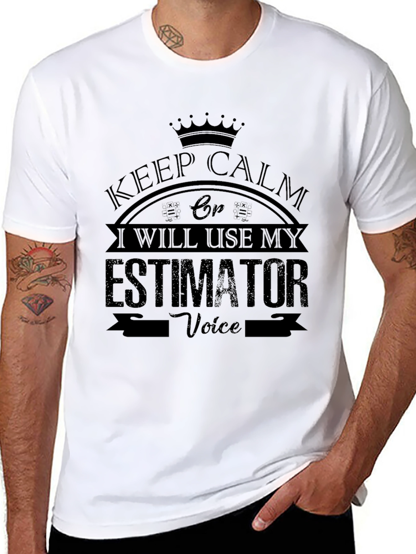 Keep Calm Estimator Voice Black T-Shirt